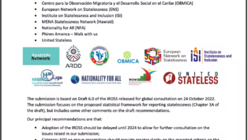JOINT CIVIL SOCIETY SUBMISSION ON STATELESSNESS STATISTICS